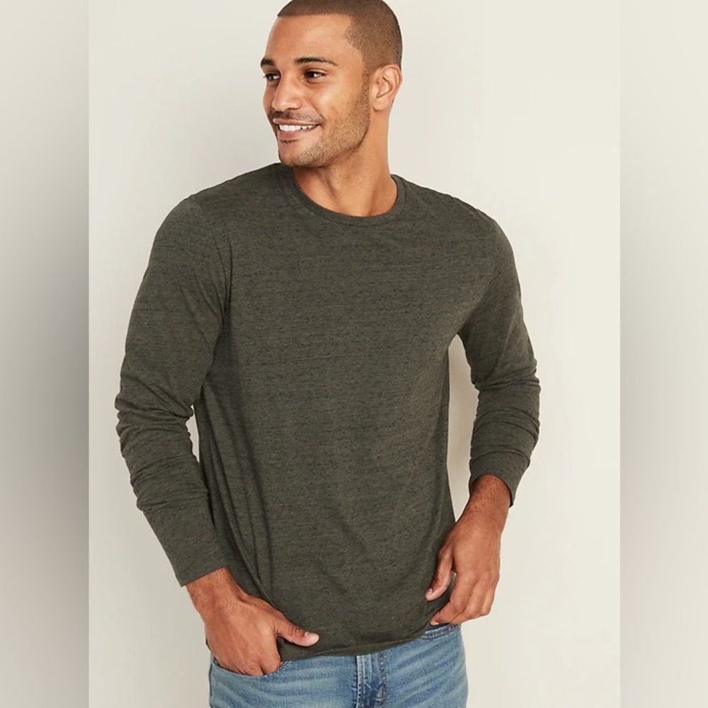 Old Navy (GRAY) Soft-Washed Crew-Neck Long-Sleeve Tee